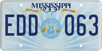 MS license plate EDD063