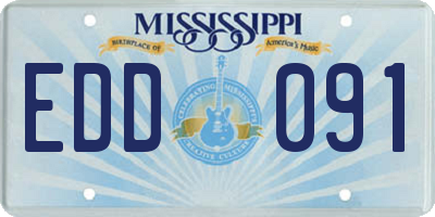 MS license plate EDD091