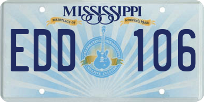 MS license plate EDD106