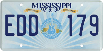 MS license plate EDD179