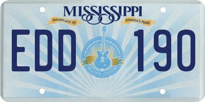 MS license plate EDD190