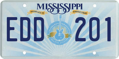 MS license plate EDD201