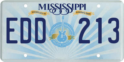 MS license plate EDD213