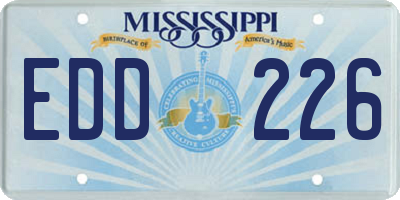 MS license plate EDD226