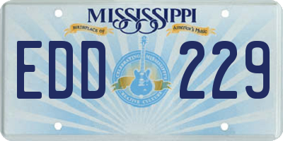 MS license plate EDD229