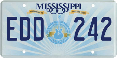 MS license plate EDD242