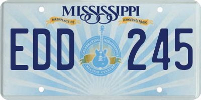 MS license plate EDD245