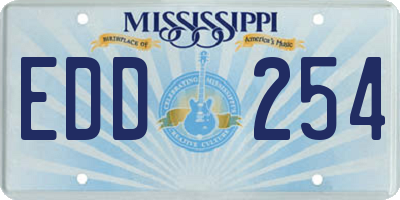 MS license plate EDD254
