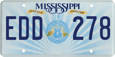 MS license plate EDD278