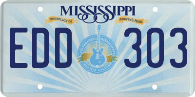 MS license plate EDD303