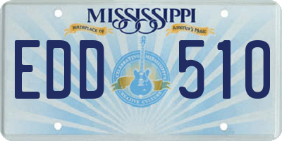 MS license plate EDD510
