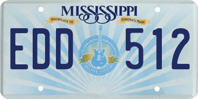 MS license plate EDD512
