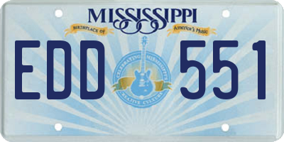 MS license plate EDD551