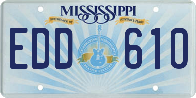 MS license plate EDD610