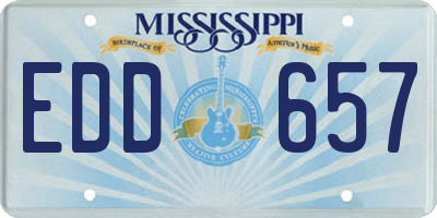 MS license plate EDD657