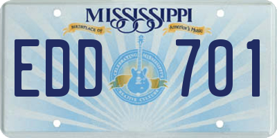 MS license plate EDD701