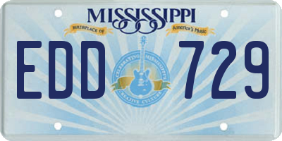 MS license plate EDD729