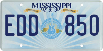 MS license plate EDD850