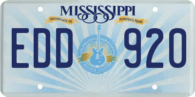 MS license plate EDD920
