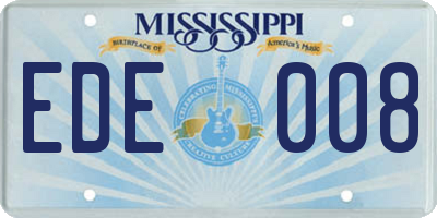 MS license plate EDE008