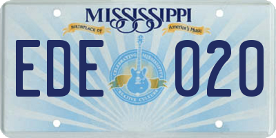 MS license plate EDE020