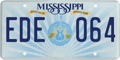 MS license plate EDE064
