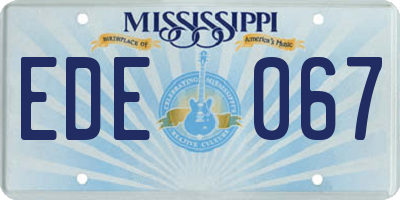 MS license plate EDE067