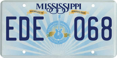 MS license plate EDE068