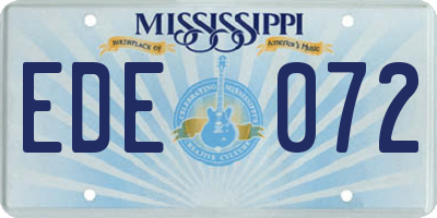 MS license plate EDE072