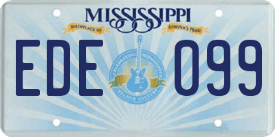 MS license plate EDE099