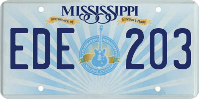 MS license plate EDE203