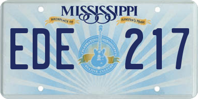 MS license plate EDE217