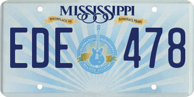 MS license plate EDE478