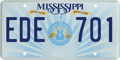 MS license plate EDE701