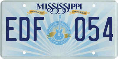 MS license plate EDF054