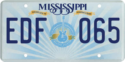 MS license plate EDF065