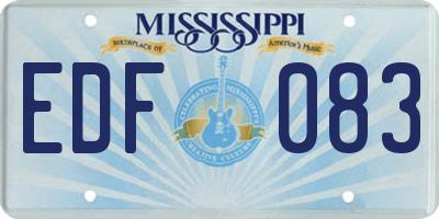 MS license plate EDF083