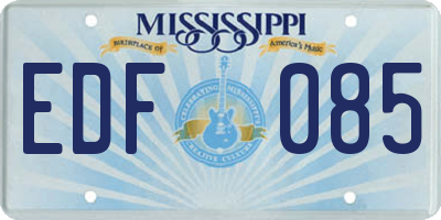 MS license plate EDF085