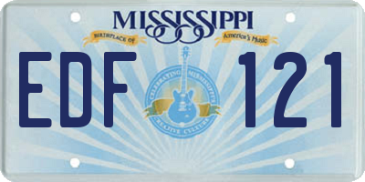 MS license plate EDF121