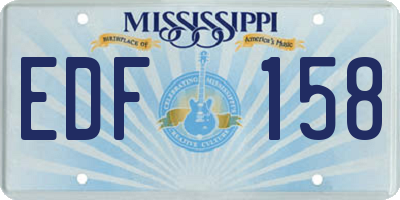 MS license plate EDF158