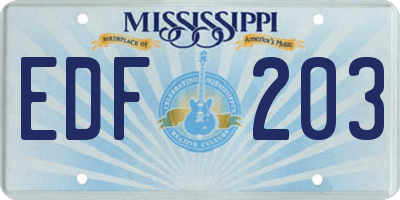 MS license plate EDF203