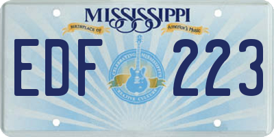 MS license plate EDF223