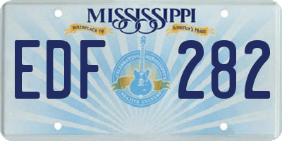 MS license plate EDF282