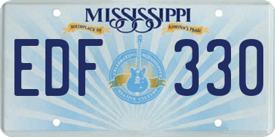 MS license plate EDF330