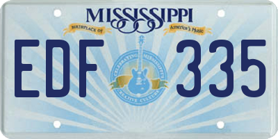 MS license plate EDF335