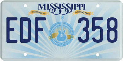 MS license plate EDF358