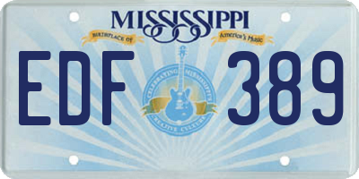 MS license plate EDF389