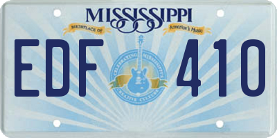 MS license plate EDF410