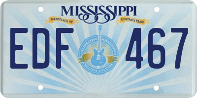 MS license plate EDF467