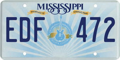 MS license plate EDF472
